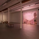 Derek Jarman installation view of The Last of England at Void Gallery 2019, In the Shadow of the Sun film still