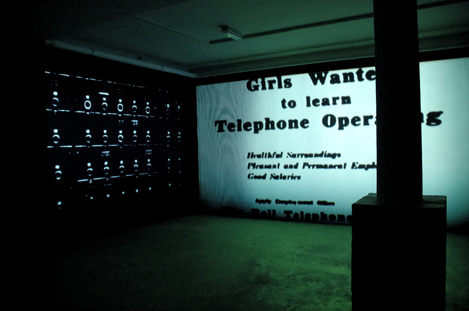 Installation image of Mairead McClean at Void Gallery
