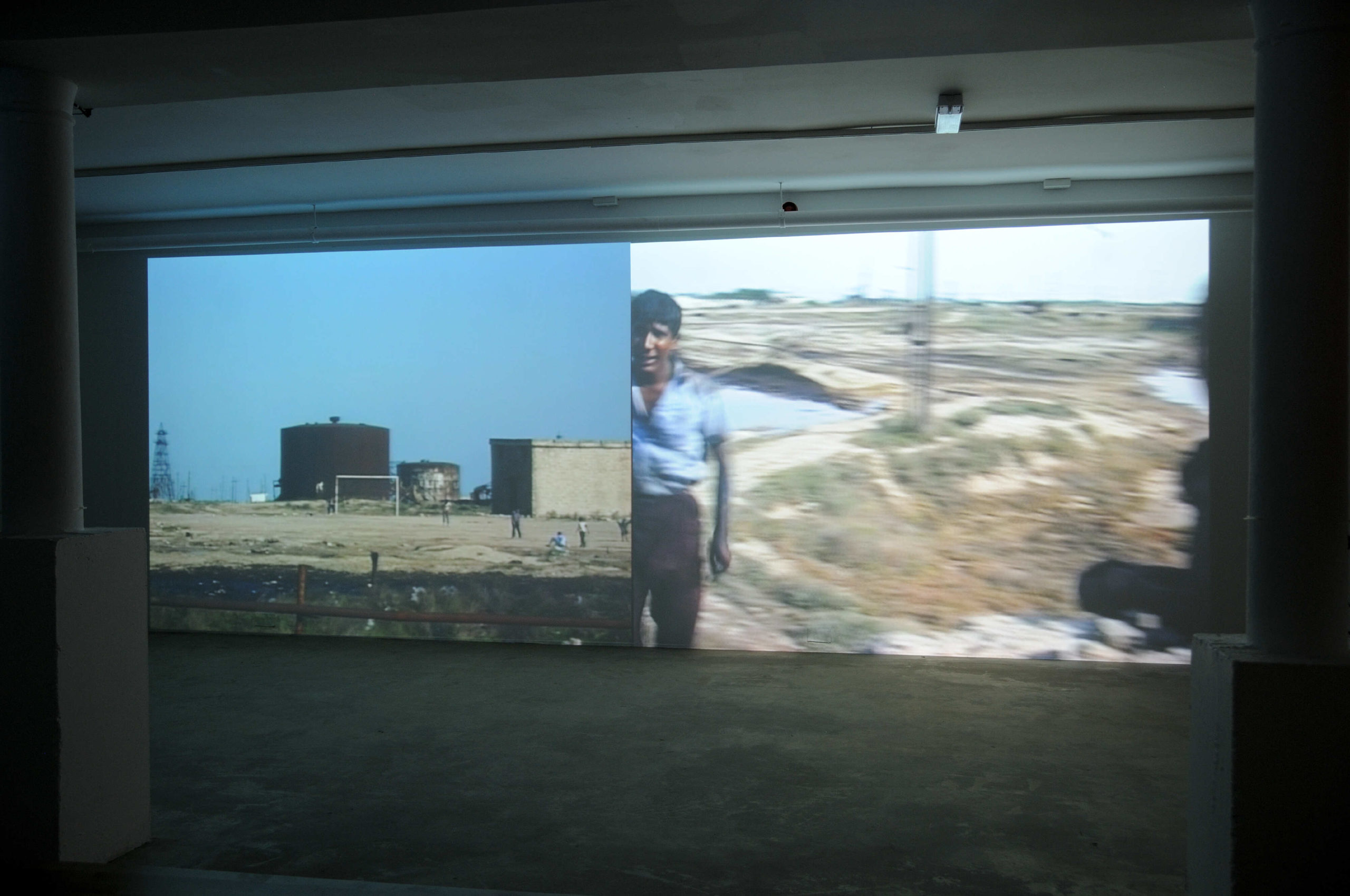 Install photo of Ursula Biemann at Void Gallery