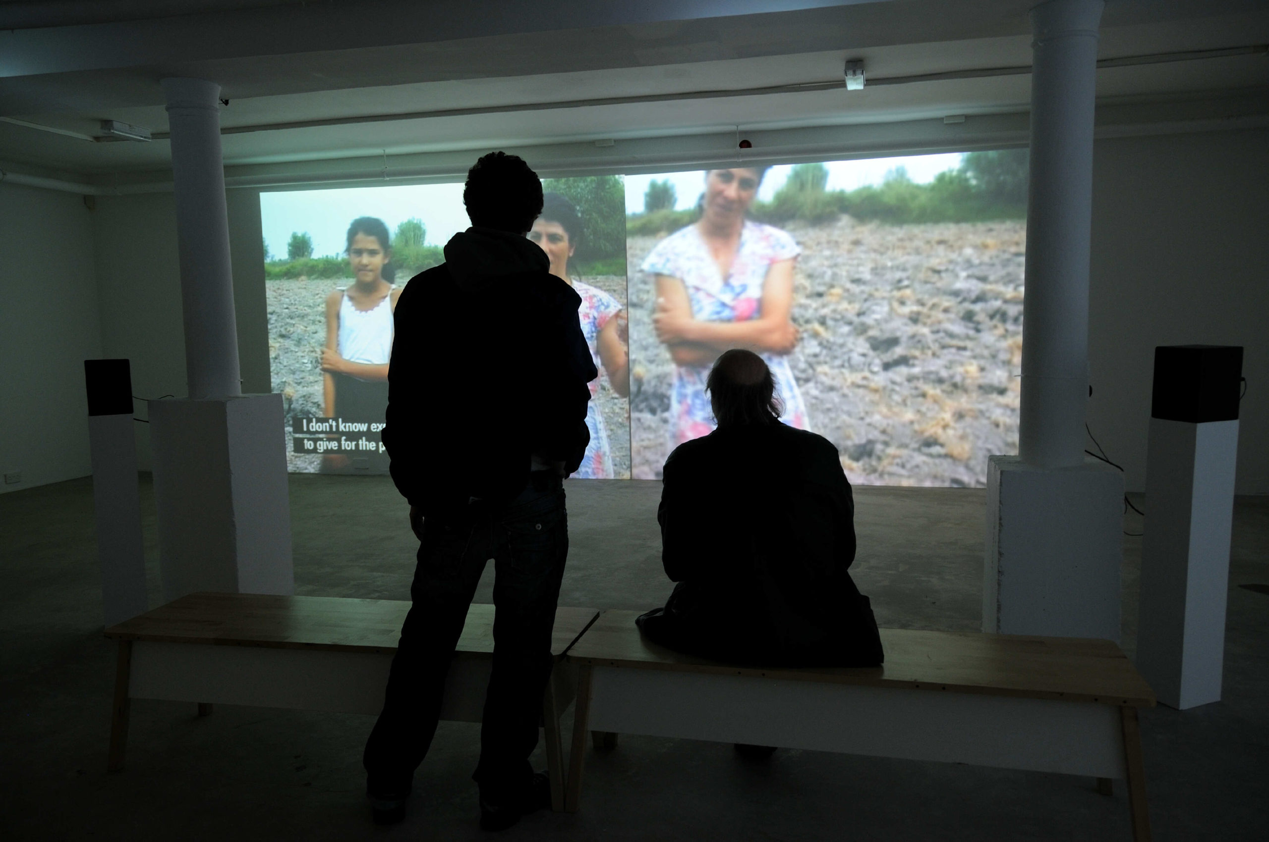 Install photo of Ursula Biemann at Void Gallery