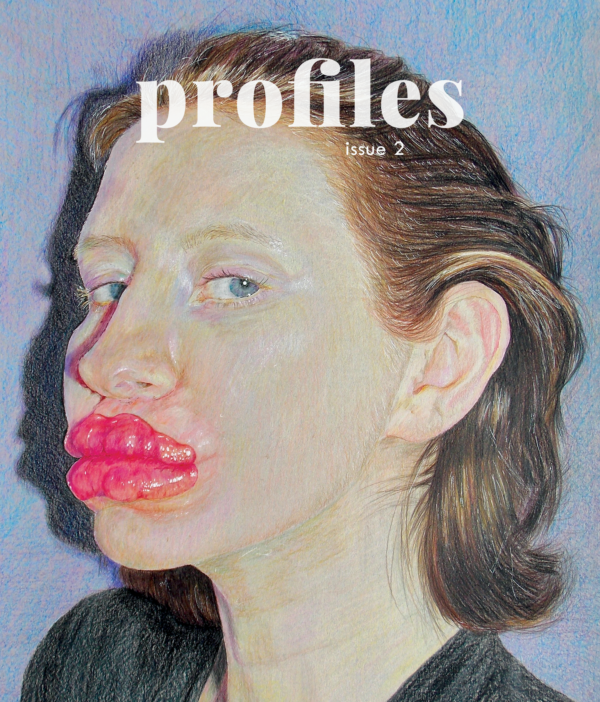 Profiles journal front cover. Profiles is a journal dedicated to protraiture in prose and visual art, published annually in Dublin, Ireland.